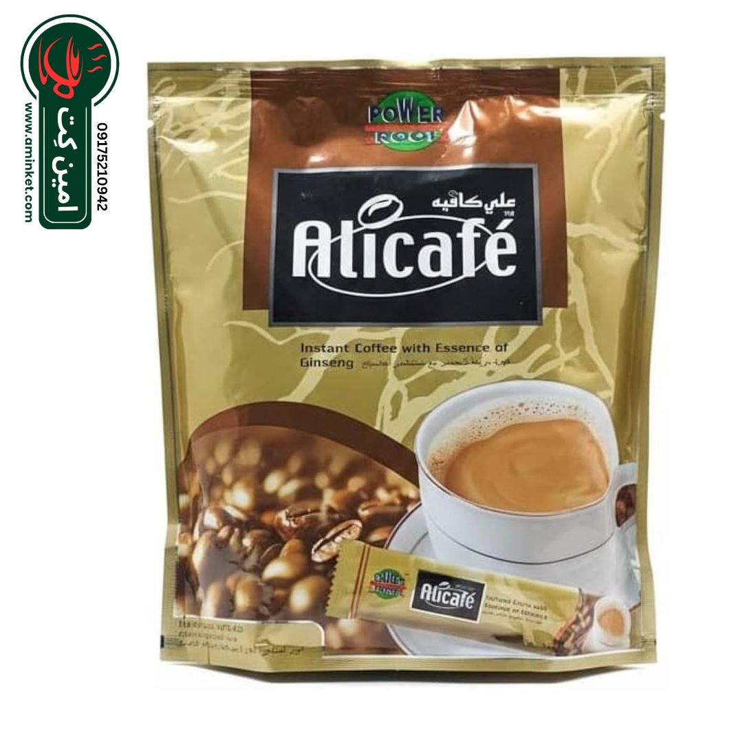 قهوه فوری علی کافه ۲۰ عددی حاوی جینسینگ ۴۰۰ گرم ا Alicafe coffee mix golden Ginseng 20 Num