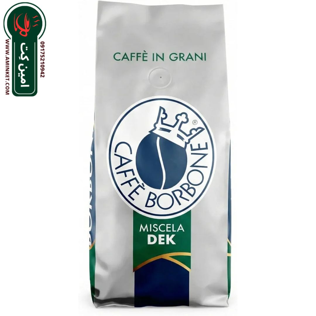 دانه قهوه بدون کافئین بوربون دیکف ۱ کیلوگرم Caffe Borbone Miscela DEK